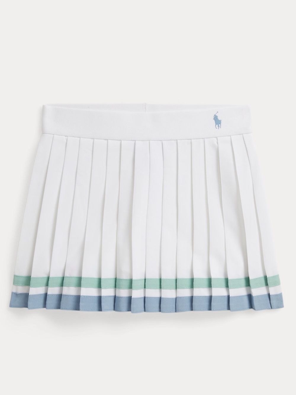 TOODLER 2T Polo by Ralph Lauren White Pleated Mini Skirt with Blue & Green Strip